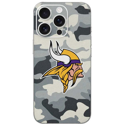 NFL Minnesota Vikings Camo iPhone 16 Pro Skin