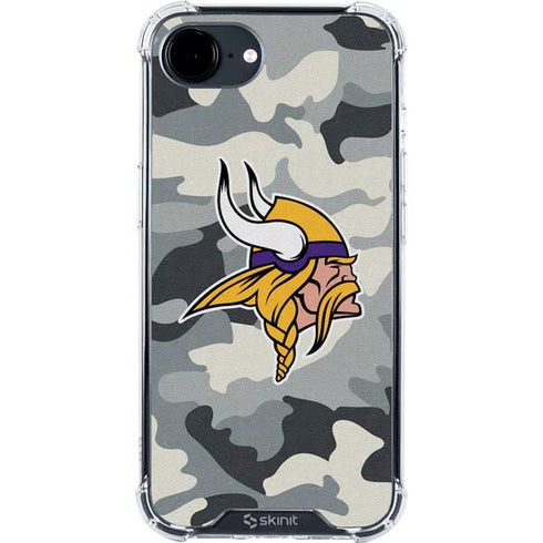 NFL Minnesota Vikings Camo iPhone 16e Clear Case