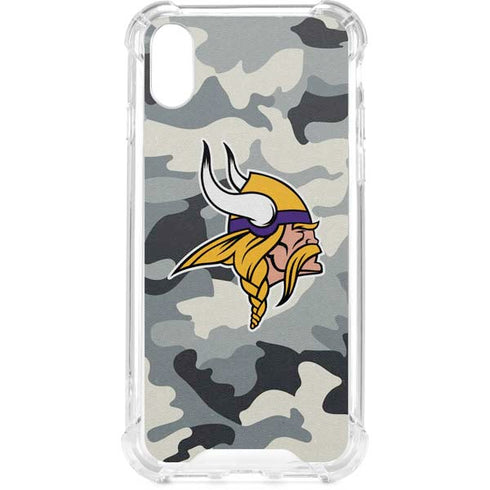 NFL Minnesota Vikings Camo iPhone XS Clear Case