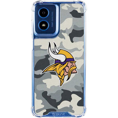 NFL Minnesota Vikings Camo Moto G 5G (2024) Clear Case