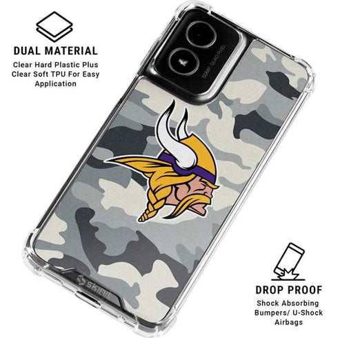 NFL Minnesota Vikings Camo Moto G Power 5G (2024) Clear Case