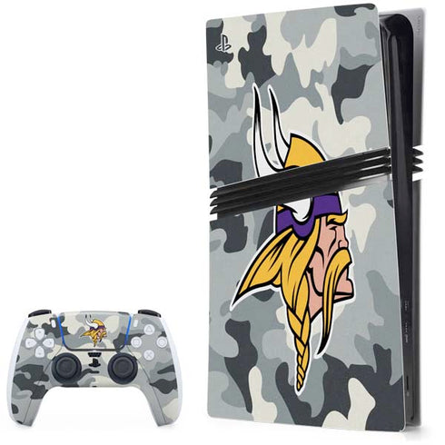 NFL Minnesota Vikings Camo PS5 Pro Bundle Skin