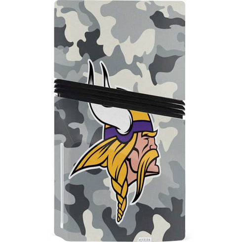 NFL Minnesota Vikings Camo PS5 Pro Disk Console Skin