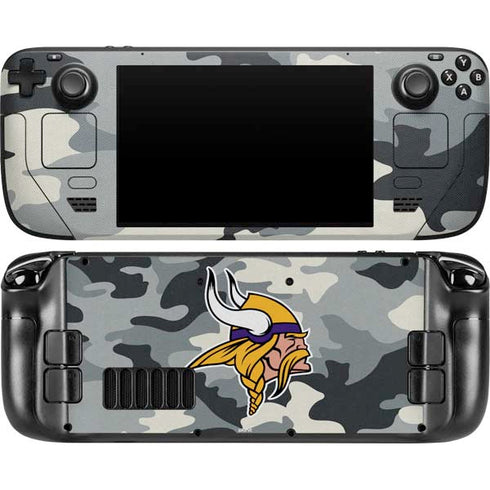 NFL Minnesota Vikings Camo Steam Deck Handheld Gaming Computer OLED Skin