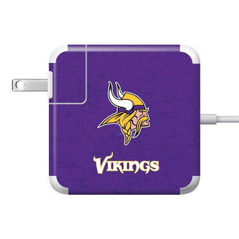 NFL Minnesota Vikings Distressed 85W Power Adapter (15 and 17 inch MacBook Pro Charger) Skin