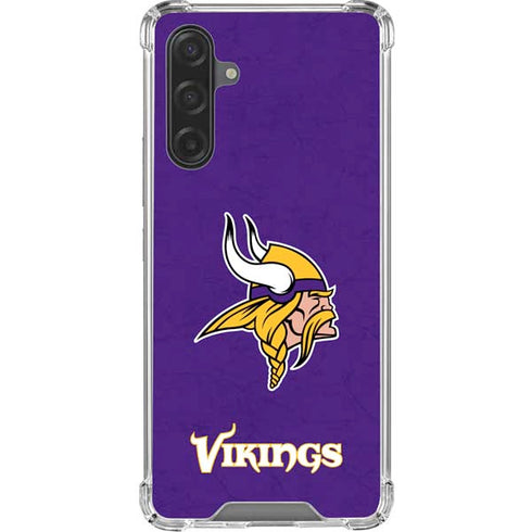 NFL Minnesota Vikings Distressed Galaxy A17 Clear Case