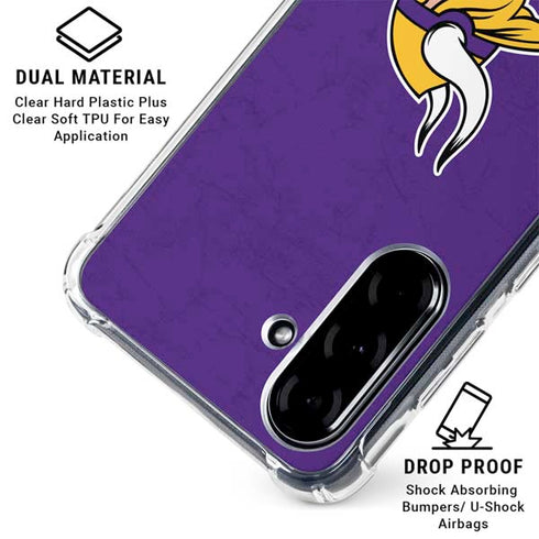 NFL Minnesota Vikings Distressed Galaxy A36 5G Clear Case