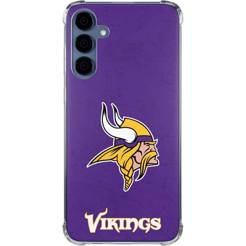 NFL Minnesota Vikings Distressed Galaxy A55 5G Clear Case