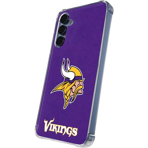 NFL Minnesota Vikings Distressed Galaxy A55 5G Clear Case