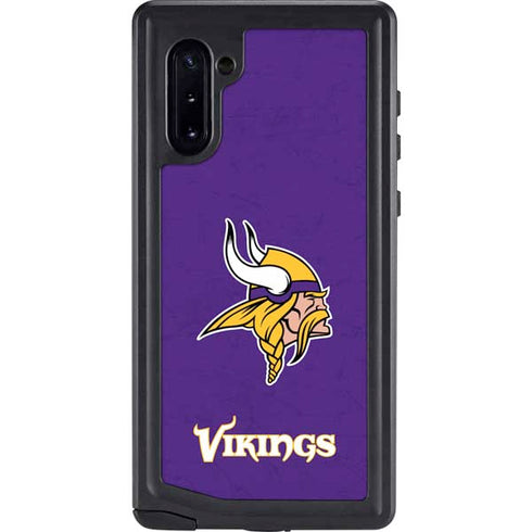 NFL Minnesota Vikings Distressed Galaxy Note 10 Waterproof Case