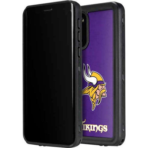 NFL Minnesota Vikings Distressed Galaxy S20 Plus Waterproof Case