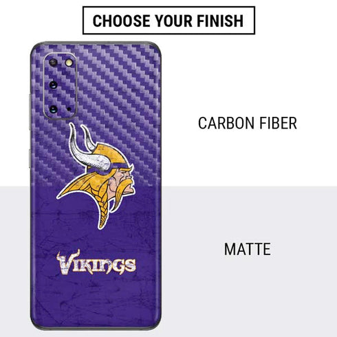 NFL Minnesota Vikings Distressed Galaxy S20 Skin