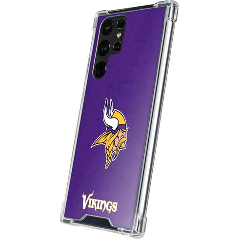 NFL Minnesota Vikings Distressed Galaxy S23 Ultra Clear Case