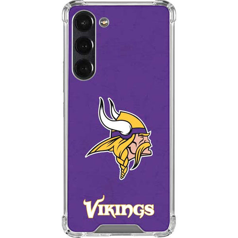NFL Minnesota Vikings Distressed Galaxy S24 FE Clear Case