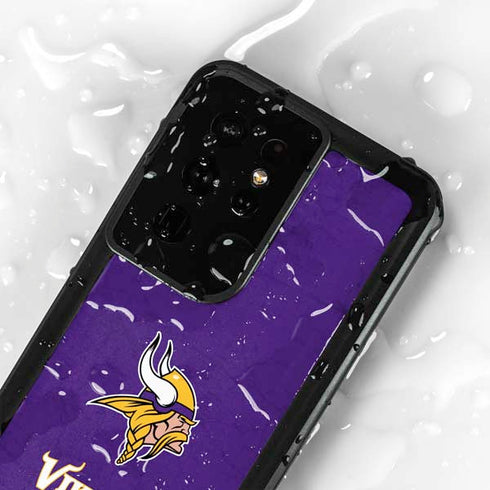 NFL Minnesota Vikings Distressed Galaxy S24 Ultra Waterproof Case