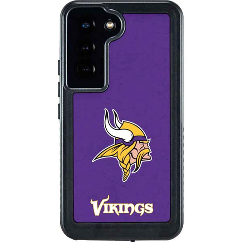NFL Minnesota Vikings Distressed Galaxy S24 Waterproof Case