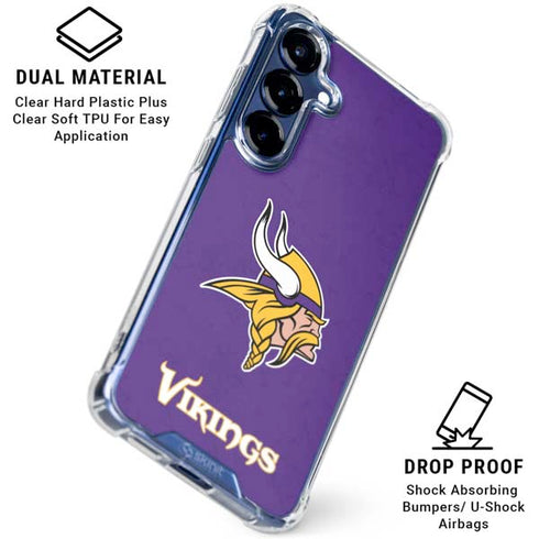 NFL Minnesota Vikings Distressed Galaxy S25 Clear Case