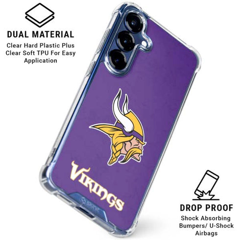 NFL Minnesota Vikings Distressed Galaxy S25 Plus Clear Case