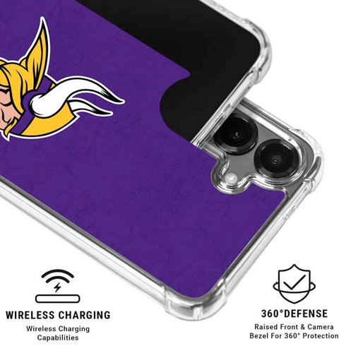 NFL Minnesota Vikings Distressed Galaxy S26 Clear Case