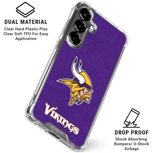 NFL Minnesota Vikings Distressed Galaxy S26 Clear Case
