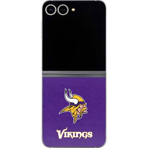 NFL Minnesota Vikings Distressed Galaxy Z Flip6 Skin
