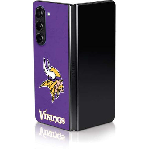 NFL Minnesota Vikings Distressed Galaxy Z Fold5 5G Skin