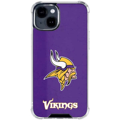 NFL Minnesota Vikings Distressed iPhone 15 Clear Case