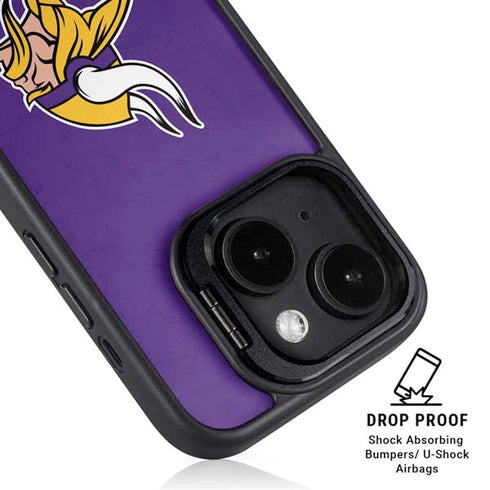 NFL Minnesota Vikings Distressed iPhone 15 Kickstand Case