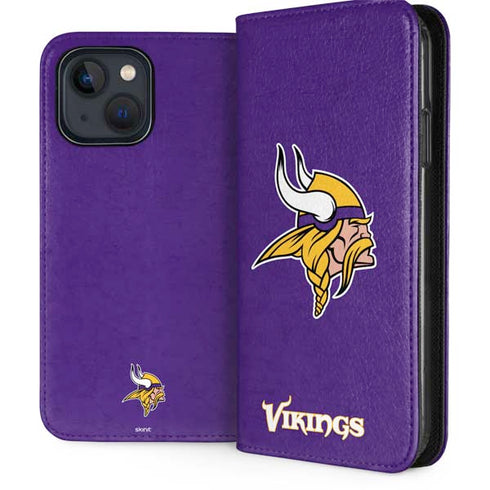 NFL Minnesota Vikings Distressed iPhone 15 Plus Folio Case