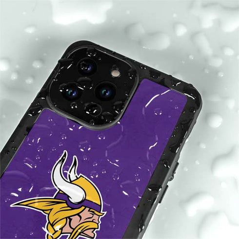 NFL Minnesota Vikings Distressed iPhone 15 Pro Waterproof Case