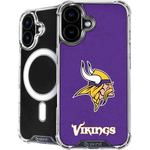 NFL Minnesota Vikings Distressed iPhone 16 Plus MagSafe Case