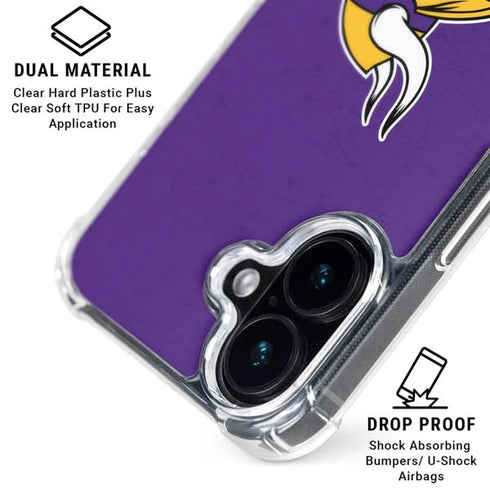 NFL Minnesota Vikings Distressed iPhone 16 Plus MagSafe Case