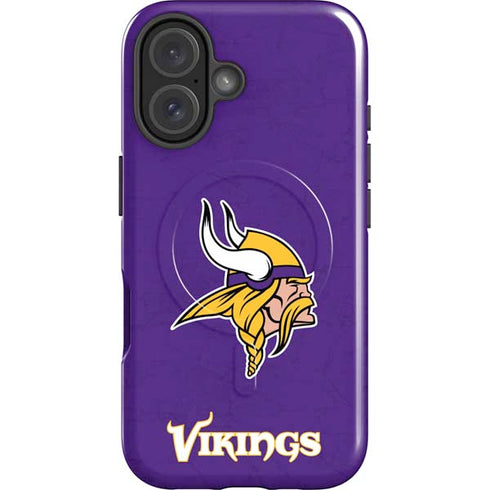 NFL Minnesota Vikings Distressed iPhone 16 Plus Magsafe Impact Case