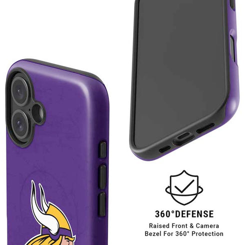 NFL Minnesota Vikings Distressed iPhone 16 Plus Magsafe Impact Case