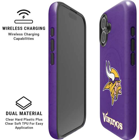NFL Minnesota Vikings Distressed iPhone 16 Plus Magsafe Impact Case