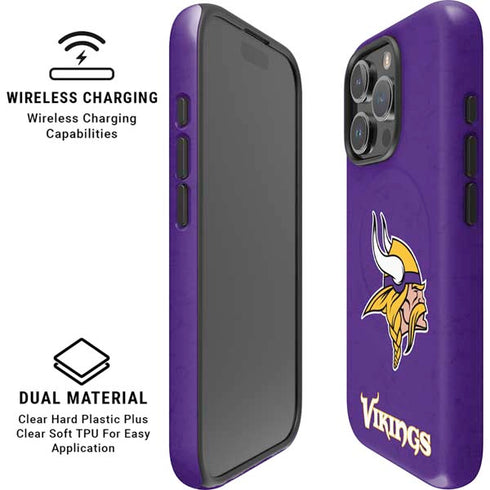 NFL Minnesota Vikings Distressed iPhone 16 Pro Magsafe Impact Case