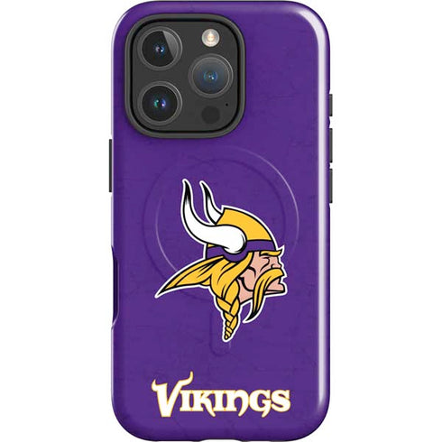 NFL Minnesota Vikings Distressed iPhone 16 Pro Max Magsafe Impact Case