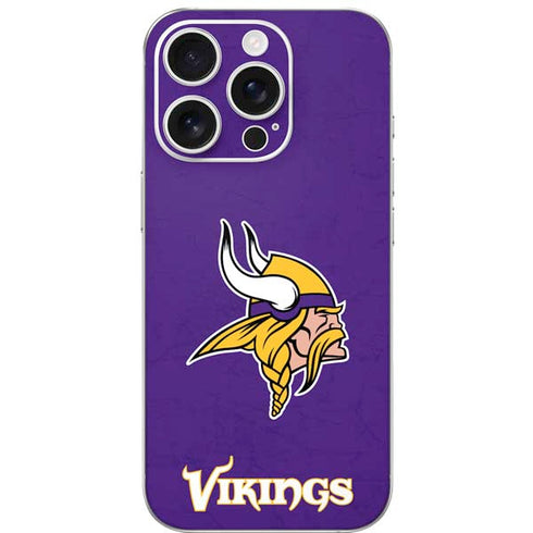 NFL Minnesota Vikings Distressed iPhone 16 Pro Skin