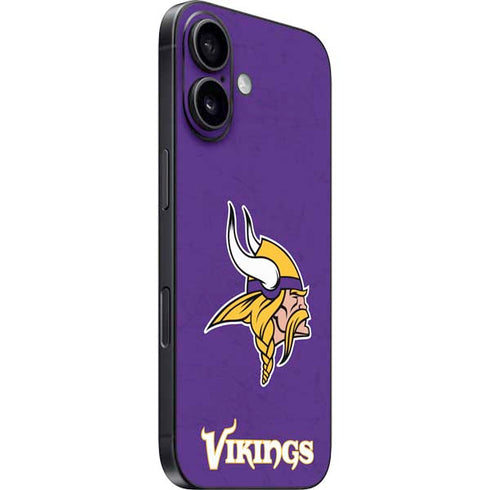 NFL Minnesota Vikings Distressed iPhone 16 Skin