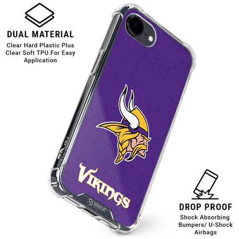 NFL Minnesota Vikings Distressed iPhone 16e Clear Case