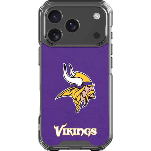 NFL Minnesota Vikings Distressed iPhone 18 Pro Clear Case