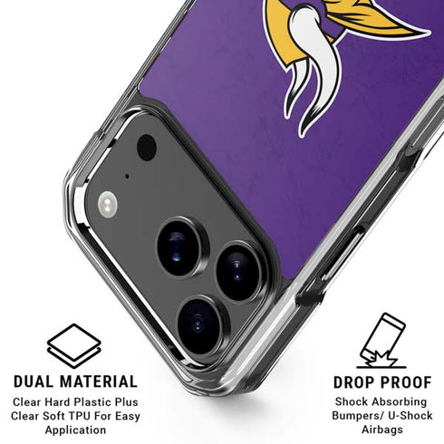 NFL Minnesota Vikings Distressed iPhone 18 Pro Clear Case