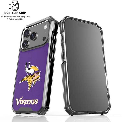 NFL Minnesota Vikings Distressed iPhone 18 Pro Clear Case