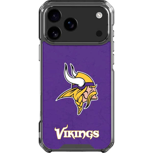 NFL Minnesota Vikings Distressed iPhone 18 Pro Max Clear Case