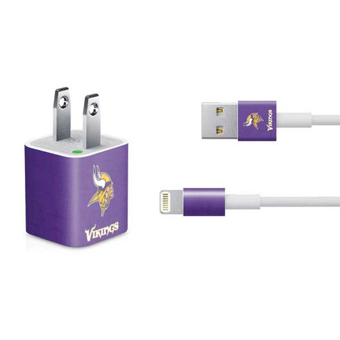 NFL Minnesota Vikings Distressed iPhone Charger (5W USB) Skin
