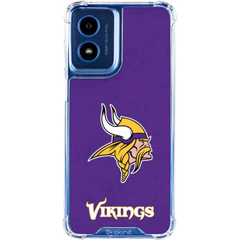 NFL Minnesota Vikings Distressed Moto G 5G (2024) Clear Case
