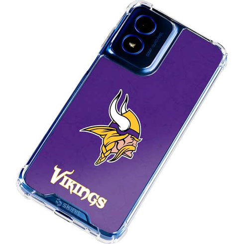 NFL Minnesota Vikings Distressed Moto G 5G (2024) Clear Case