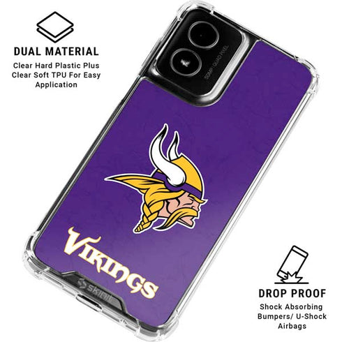 NFL Minnesota Vikings Distressed Moto G Power 5G (2024) Clear Case
