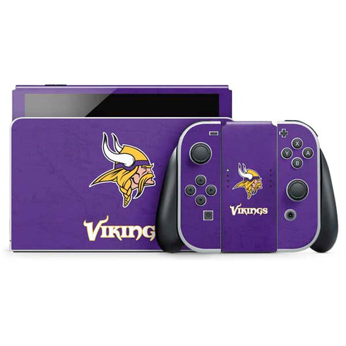 NFL Minnesota Vikings Distressed Nintendo Skins
