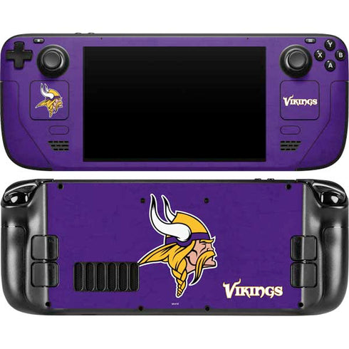 NFL Minnesota Vikings Distressed Steam Deck Handheld Gaming Computer OLED Skin